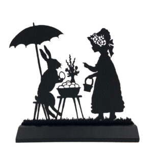 Wooden Silhouettes Easter 7″ Easter Bunny and Little Girl  ...