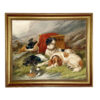 Sporting and Lodge Paintings Guarding the Day’s Bag by John Gifford Hunting Dogs Framed Oil Painting Print on Canvas in Antiqued Gold Frame