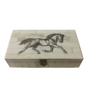 Scrimshaw/Horn & Bone Boxes Equestrian 6-1/4″ Horse Equestrian Engraved ...
