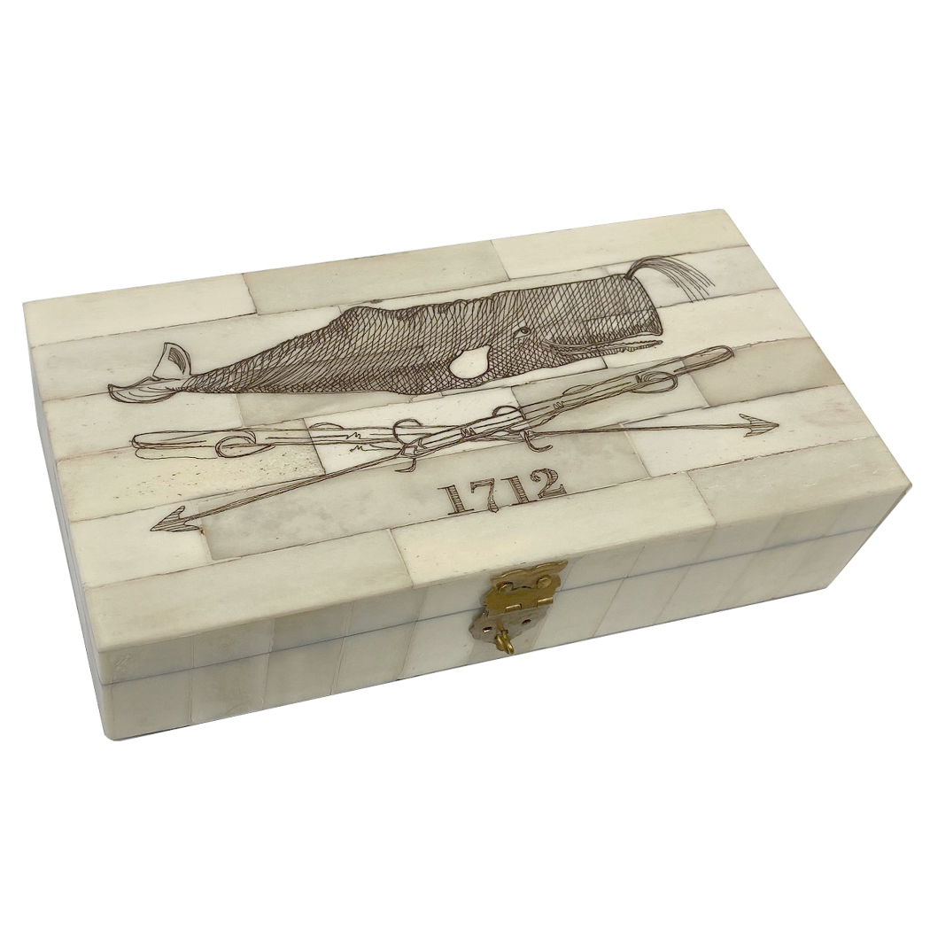 Scrimshaw/Horn & Bone Boxes Nautical 6-1/4″ Whale and Harpoons 1712 E ...