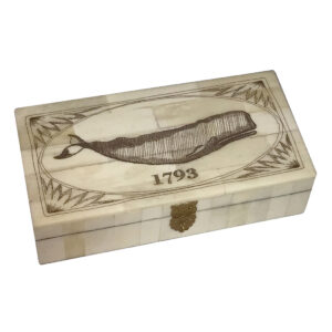 Scrimshaw/Horn & Bone Boxes Nautical 6-1/4″ Whale 1793 Engraved Scrim ...