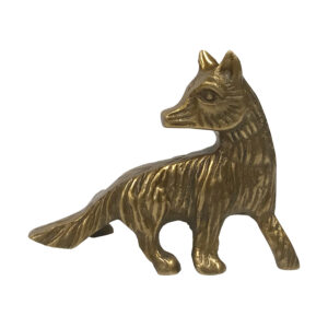 Lodge & Equestrian Decor Animals 4-1/4″ Antiqued Brass Sly Fox Pa ...