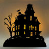 Holiday Silho Halloween Haunted Mansion Wooden Standing Silhouette Tabletop Ornament Sculpture Decoration