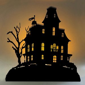 Halloween Decor Halloween Haunted Mansion Wooden Standing Silhou ...