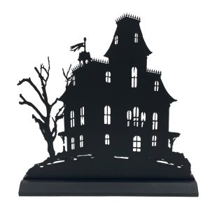 Halloween Decor Halloween Haunted Mansion Wooden Standing Silhou ...