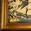 Scherenschnittes Nautical America’s Paul Jones, ca. 1845 by C. Francis Framed Reproduction Scherenschnitte Paper Cutting