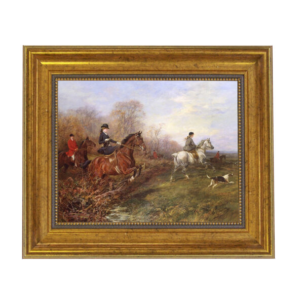 Equestrian Paintings Equestrian Out of the Thicket Framed Oil Painting Print on Canvas in Antiqued Gold Frame. An 8″ x 10″ Framed to 11-1/2 x 13-1/2″.