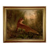 Equestrian Paintings Fox Flushing Ducks Framed Oil Painting Print on Canvas in Antiqued Gold Frame