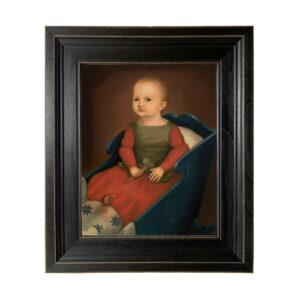 Painting Prints on Canvas Children Primitive Baby in Cradle Framed Oil Pa ...