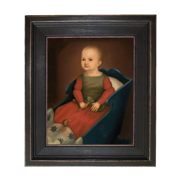 Painting Prints on Canvas Children Primitive Baby in Cradle Framed Oil Painting Print on Canvas