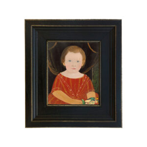 Painting Prints on Canvas Children Primitive Boy in Red with Toy Framed O ...