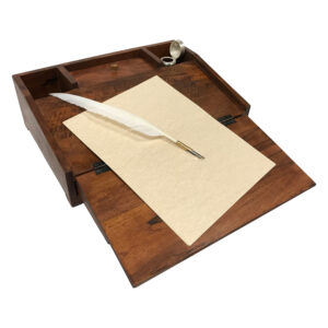 Writing Boxes & Travel Trunks Writing 14-1/4″ Portable Colonial Distre ...