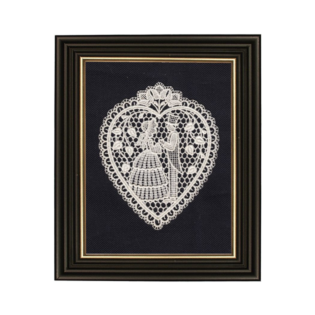 Valentines Valentines Valentine Heart Doily Framed Print