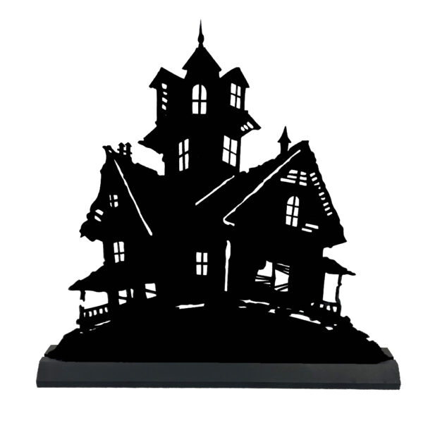 Holiday Silho Haunted House Wooden Standing Silhouette Halloween Tabletop Ornament Sculpture Decoration