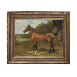 Equestrian/Fox Early American Horse In Landscape Framed Oil Painting ...