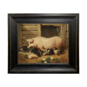 Farm/Pastoral Animals Sow with Piglets Framed Oil Painting P ...