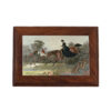 Wood Equestrian Lady Takes the Jump Equestrian Framed Print Wood Trinket or Jewelry Box- Antique Vintage Style