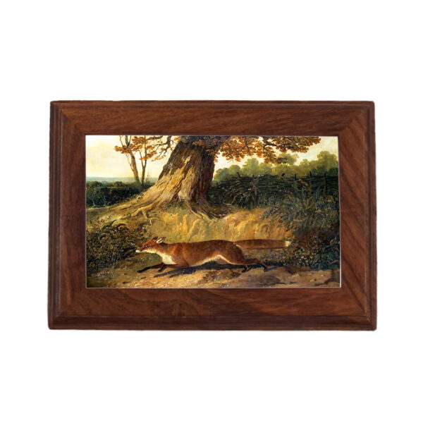 Decorative Boxes Equestrian Fox on the Run Equestrian Framed Print Wood Trinket or Jewelry Box- Antique Vintage Style