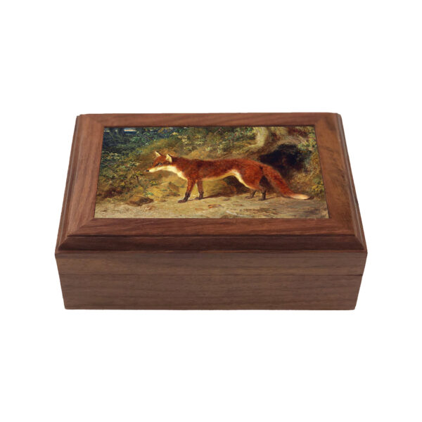 Painting Print Sm Frames Equestrian Fox and Feathers Equestrian Framed Print Wood Trinket or Jewelry Box- Antique Vintage Style