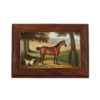 Painting Print Sm Frames Equestrian Horse and Dog Framed Print Wood Trinket or Jewelry Box- Antique Vintage Style