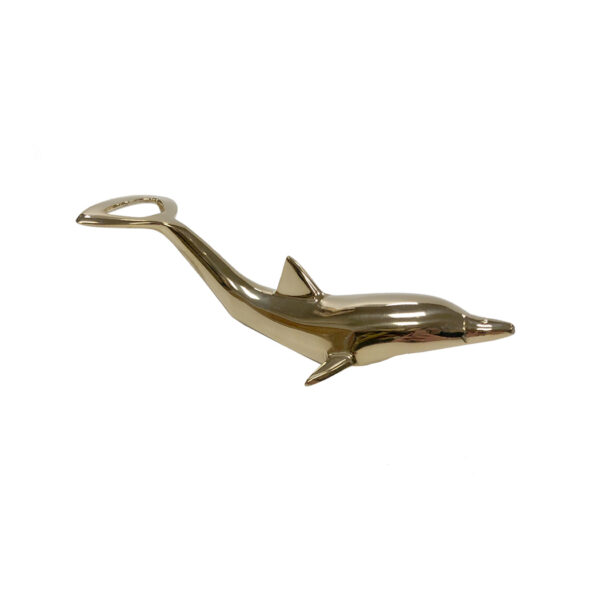 Drinkware Sea Creatures 6-1/2″ Brass Dolphin Bottle Opener