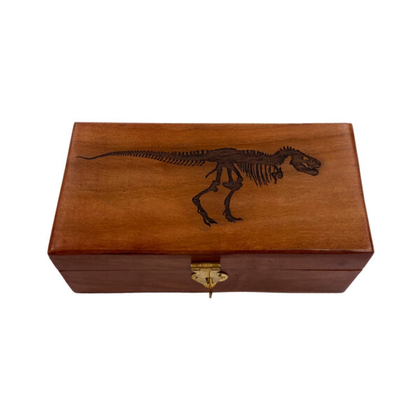 Painting Print Sm Frames 6″ Tyrannosuarus Rex Dinosaur Engraved Teak Wood Box