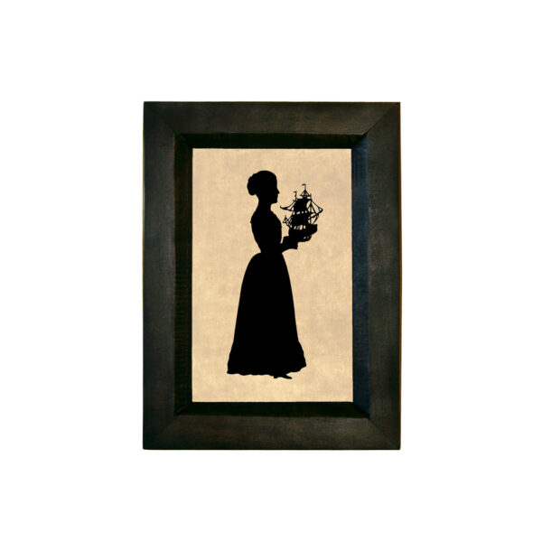 Framed Silhouette Nautical The Captain’s Wife Printed Silhouette in Black Wood Frame- 5-1/2″ x 7-1/2″