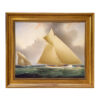 Nautical Paintings Nautical Mayflower Leading Galatea Framed Oil Painting Print on Canvas in Antiqued Gold Frame