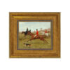 Equestrian Paintings The Chase Fox Hunting Framed Oil Painting Print Reproduction On Canvas in Antiqued Gold Frame