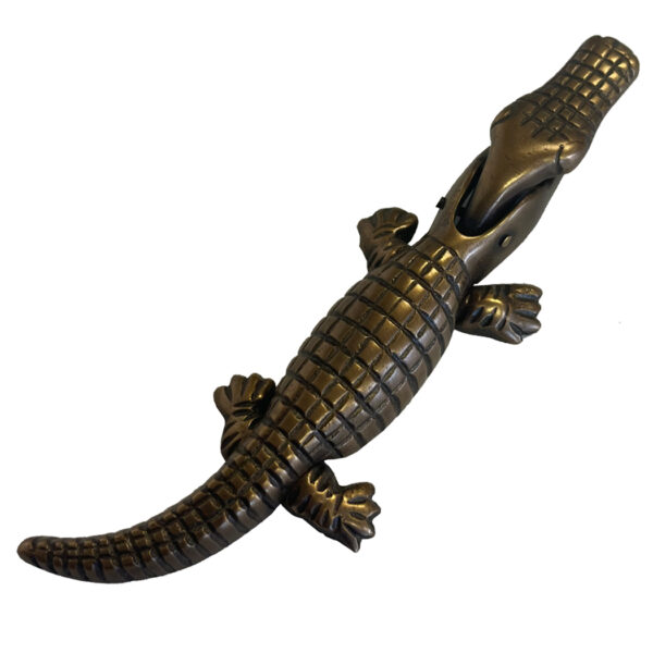 Bar Accessories Sea Creatures 6″ Antiqued Brass Alligator Nutcracker- Antique Vintage Style