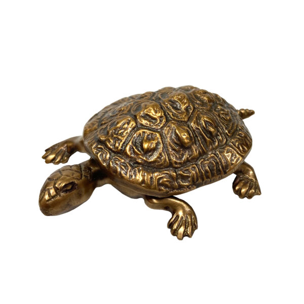 Decorative Boxes Animals 4-1/4″ Antiqued Brass Turtle Box with Removable Lid- Antique Vintage Style