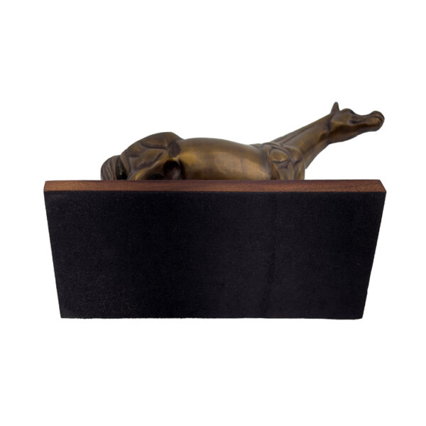 Lodge & Equestrian Decor Equestrian Antiqued Brass Horse on Wood Stand