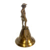 Home Decor Early American Antiqued Brass Colonial Man Table Bell- Antique Vintage Style