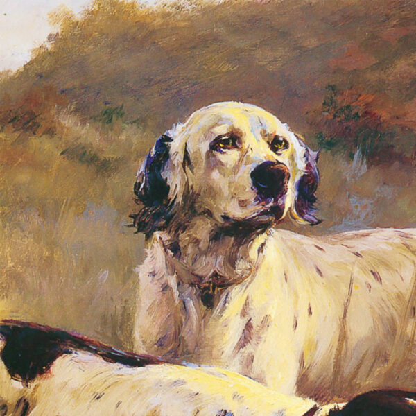 Dogs/Cats Bird hunting English Setters Framed Oil Painting Print on Canvas