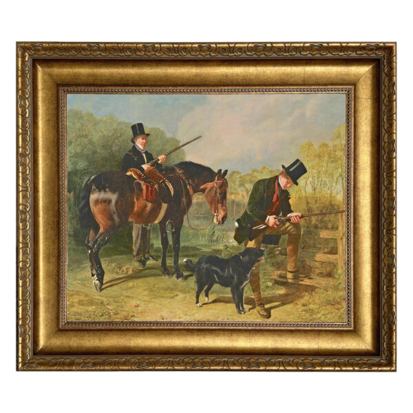 Painting Prints on Canvas Early American October by Alfred Corbould Framed Oil Painting Print on Canvas in Antiqued Gold Frame. A 16 x 20″ framed to 22″ x 26″.
