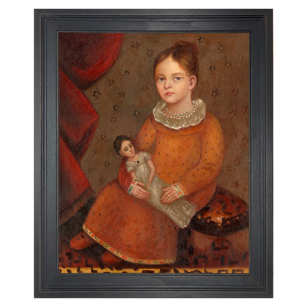 Painting Prints on Canvas Children Girl with Doll Framed Oil Painting Pri ...