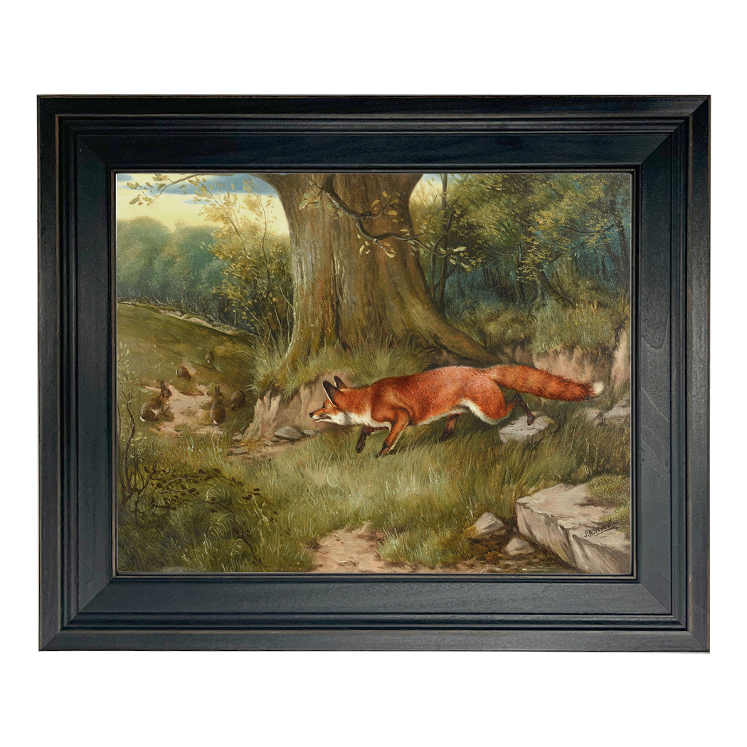 Equestrian/Fox Fox Fox Hunting Rabbits Framed Oil Paintin ...