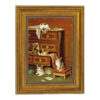 Farm and Pastoral Paintings Musical Kittens; A New Hiding Place by Jules Leroy Framed Oil Painting Print on Canvas