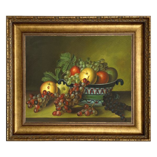 Painting Prints on Canvas Early American Bowl of Fruit by Rubens Peale (American, 1784-1865)