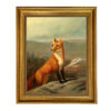 Equestrian/Fox Equestrian Red Fox Framed Oil Painting Print on Canvas in Antiqued Gold Frame
