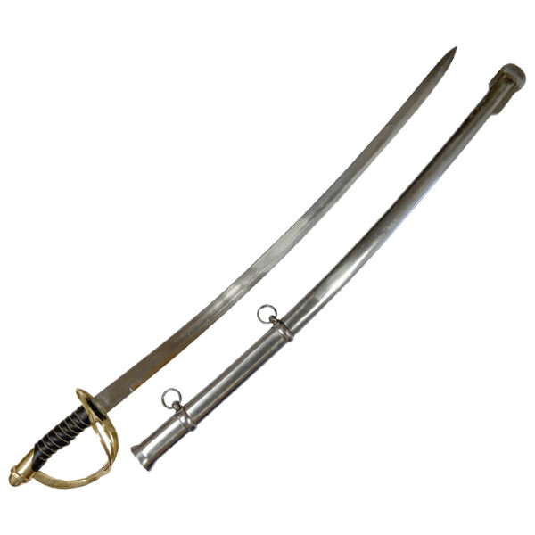 Early American Life Revolutionary/Civil War 39″ 1860 Cavalry Saber with Steel Scabbard- Antique Reproduction