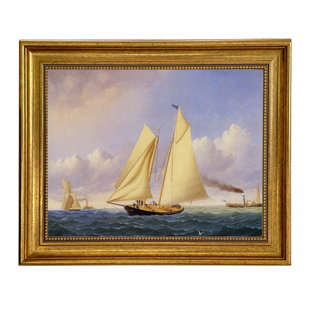 Nautical Early American America Framed Oil Painting Print on C ...