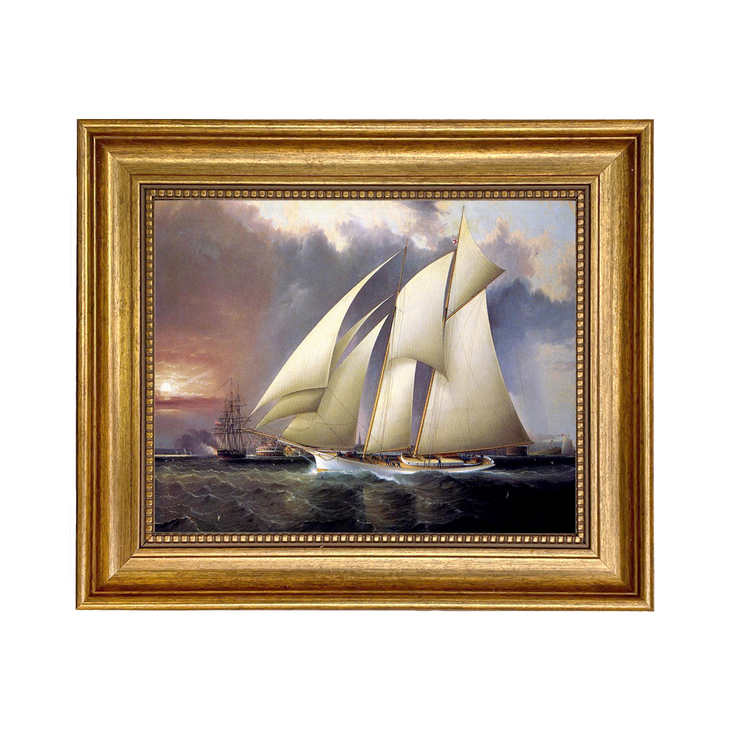 Nautical Early American Yacht Magic Framed Oil Painting Print  ...