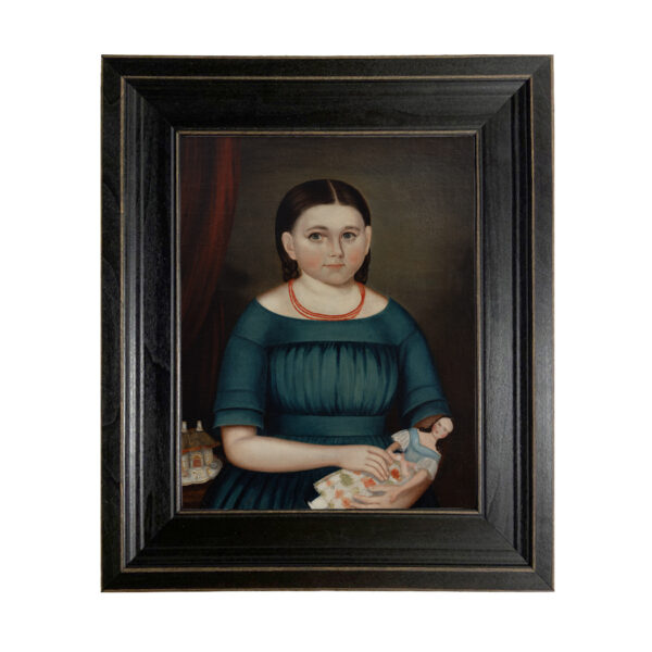 Painting Prints on Canvas Children Mary Wilcox by Joseph Whiting Stock Primitive Folk Art Framed Oil Painting Print on Canvas