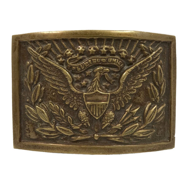 2-3/4" U.S. Eagle Officer's Solid Brass Belt Buckle- Antique Vintage Style