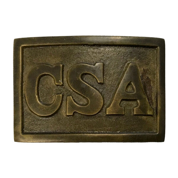 Early American Life Revolutionary/Civil War 2-3/4″ CSA Solid Brass Square Belt Buckle- Antique Vintage Style
