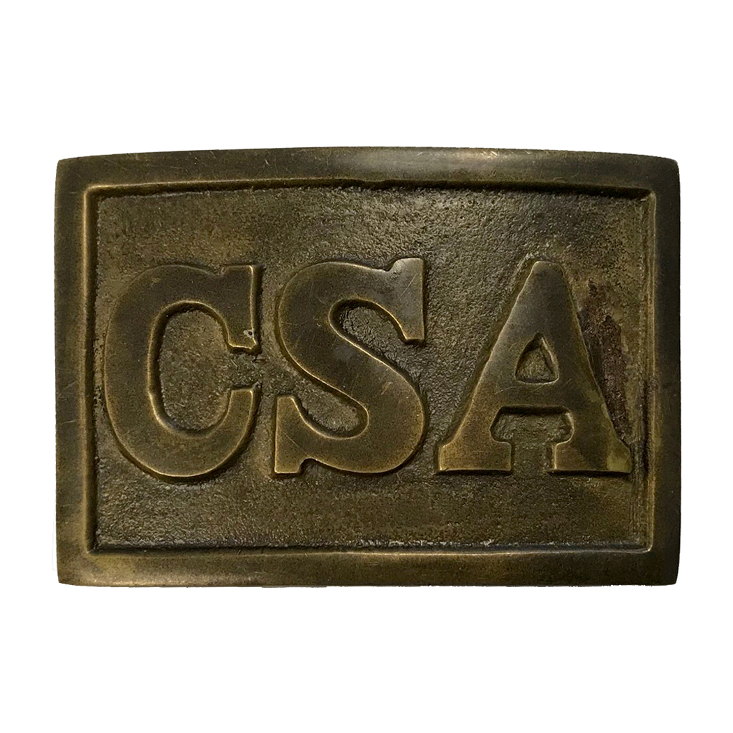 Early American Life Revolutionary/Civil War 2-3/4″ CSA Solid Brass Square Be ...