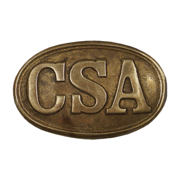 Early American Life Revolutionary/Civil War 2-3/4″ CSA Solid Brass Oval Belt Buckle- Antique Vintage Style