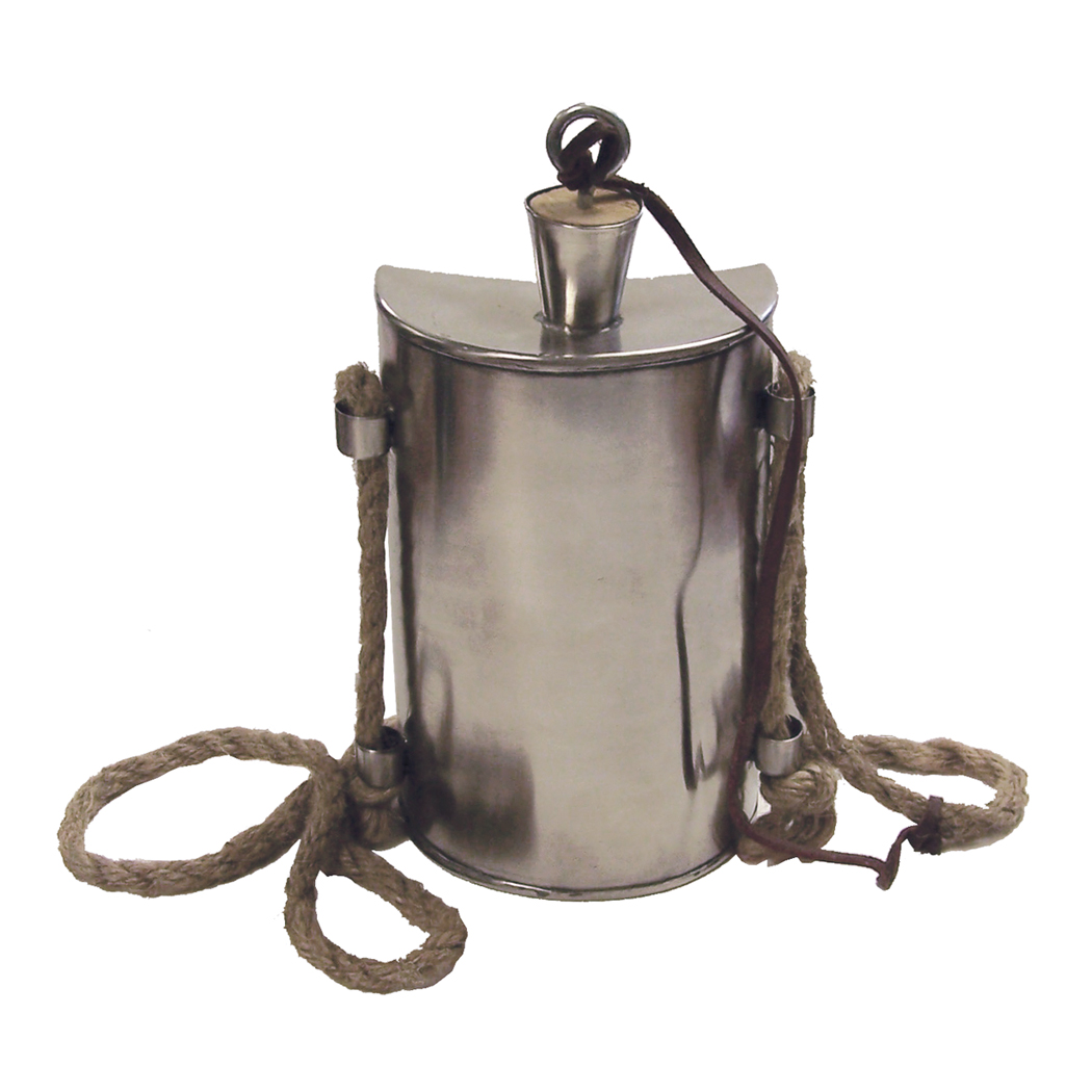 Early American Life Revolutionary/Civil War Stainless Steel Military Canteen &#821 ...