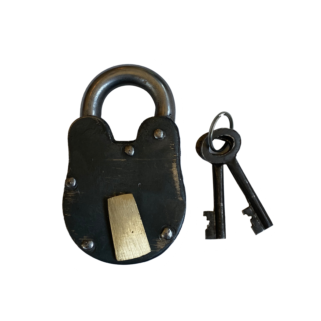 Early American Life Early American 3-1/2″ Iron Lock and Keys with B ...